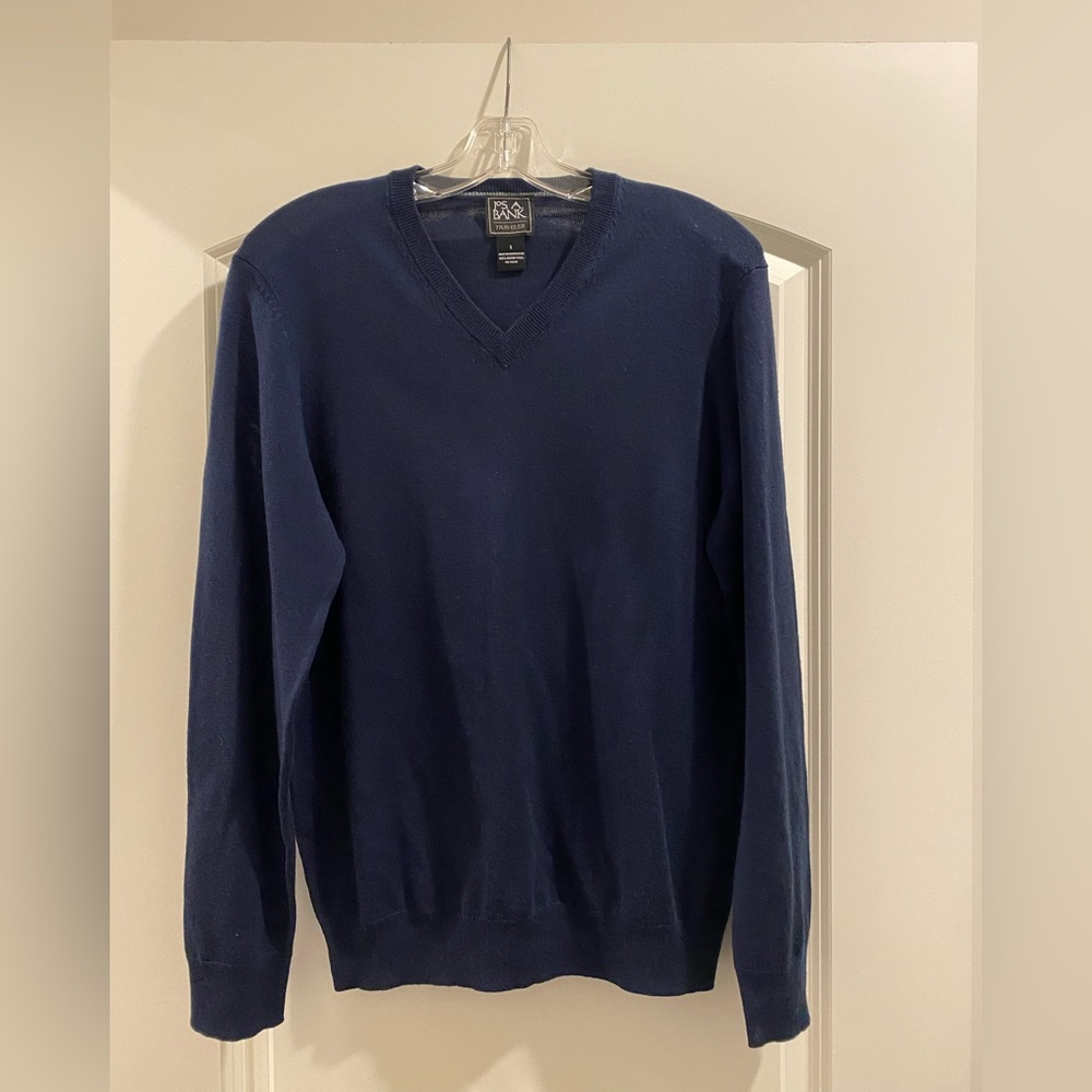 Jos. A. Bank Navy Wool Sweater - Small